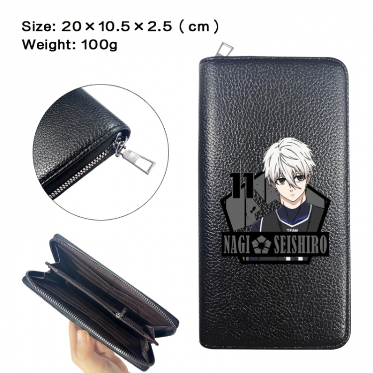 BLUE LOCK Anime printed PU folding long zippered wallet with zero wallet 20x10.5x2.5cm