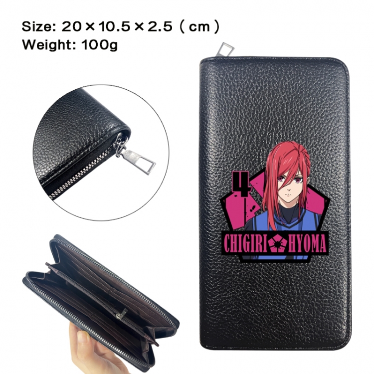 BLUE LOCK Anime printed PU folding long zippered wallet with zero wallet 20x10.5x2.5cm