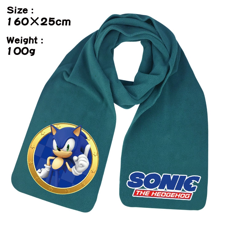 Sonic the Hedgehog Anime full color high-quality fleece scarf 160X25CM
