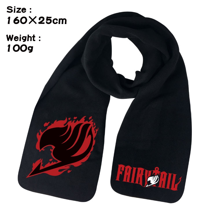 Fairy tail Anime full color high-quality fleece scarf 160X25CM