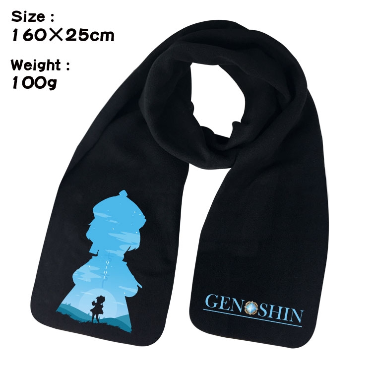 Genshin Impact Anime full color high-quality fleece scarf 160X25CM