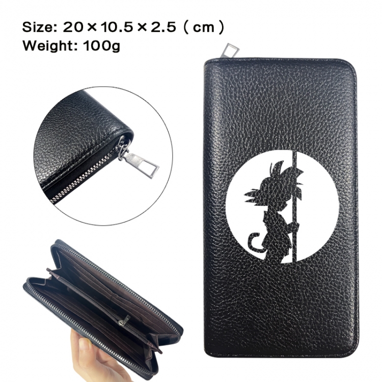 DRAGON BALL Anime printed PU folding long zippered wallet with zero wallet 20x10.5x2.5cm