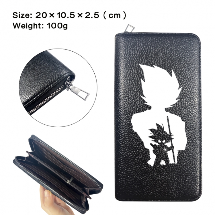 DRAGON BALL Anime printed PU folding long zippered wallet with zero wallet 20x10.5x2.5cm