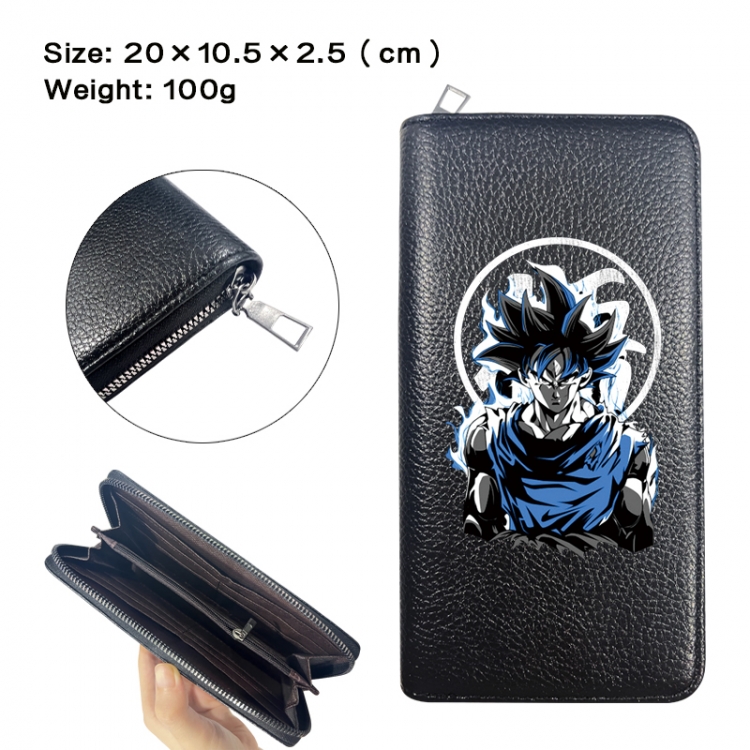 DRAGON BALL Anime printed PU folding long zippered wallet with zero wallet 20x10.5x2.5cm