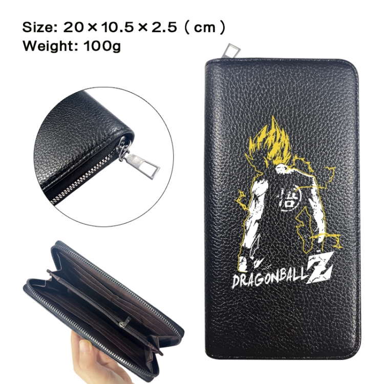 DRAGON BALL Anime printed PU folding long zippered wallet with zero wallet 20x10.5x2.5cm