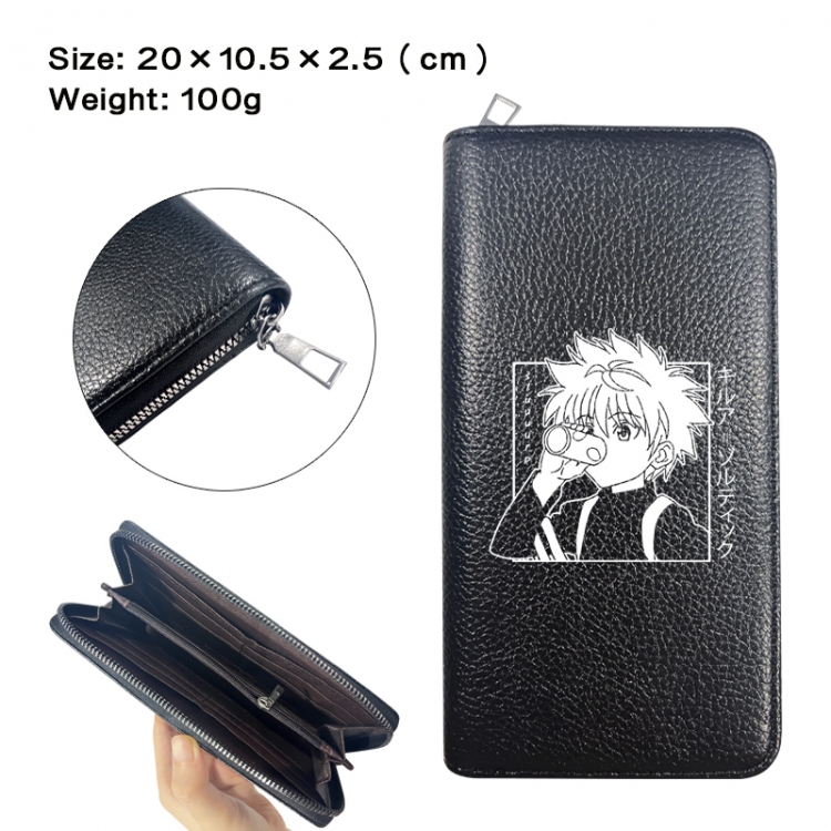 HunterXHunter Anime printed PU folding long zippered wallet with zero wallet 20x10.5x2.5cm