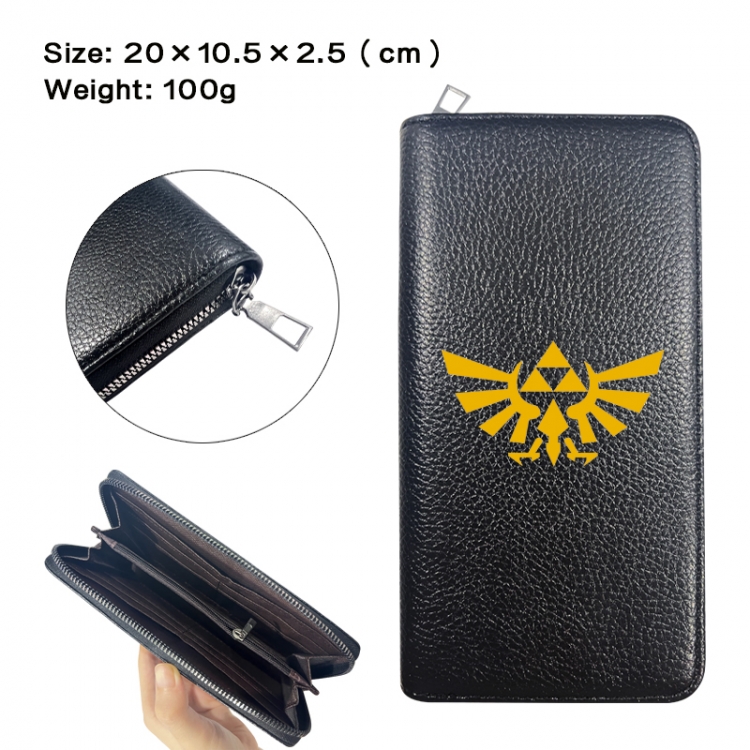 The Legend of Zelda Anime printed PU folding long zippered wallet with zero wallet 20x10.5x2.5cm