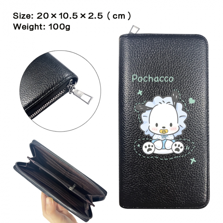 sanrio Anime printed PU folding long zippered wallet with zero wallet 20x10.5x2.5cm