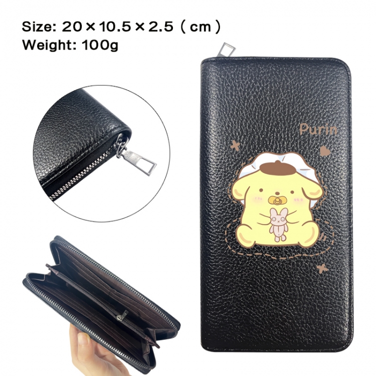 sanrio Anime printed PU folding long zippered wallet with zero wallet 20x10.5x2.5cm