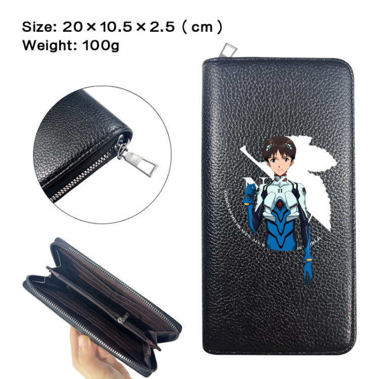 EVA Anime printed PU folding long zippered wallet with zero wallet 20x10.5x2.5cm