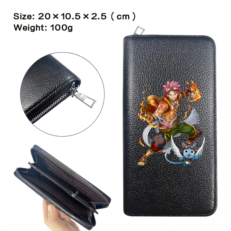 Fairy tail Anime printed PU folding long zippered wallet with zero wallet 20x10.5x2.5cm
