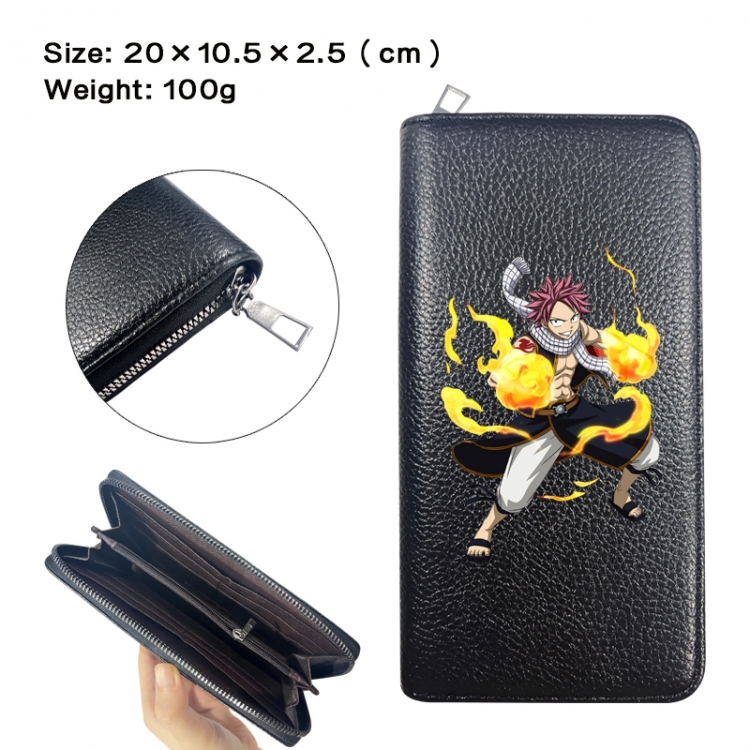 Fairy tail Anime printed PU folding long zippered wallet with zero wallet 20x10.5x2.5cm