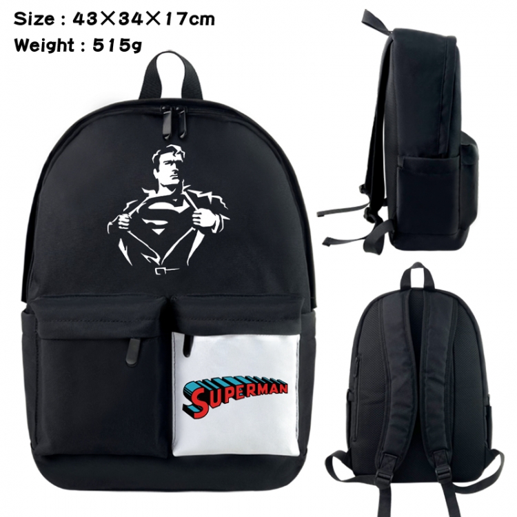 Superhero Anime black and white classic waterproof canvas backpack 43X34X17CM