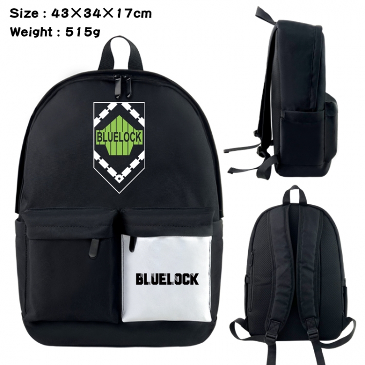 BLUE LOCK Anime black and white classic waterproof canvas backpack 43X34X17CM