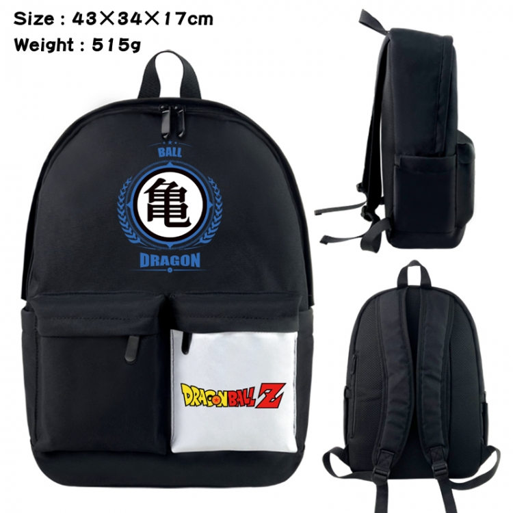 DRAGON BALL Anime black and white classic waterproof canvas backpack 43X34X17CM