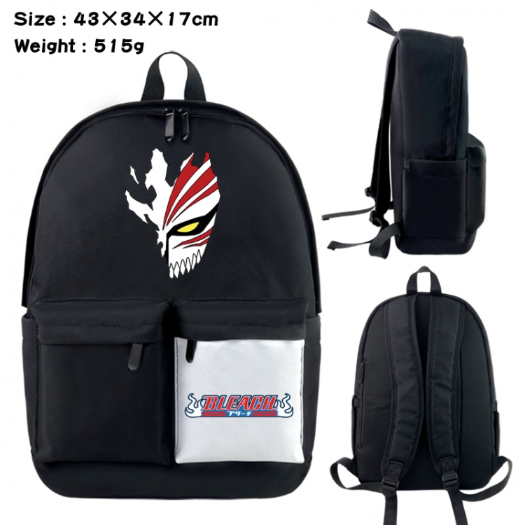 Bleach Anime black and white classic waterproof canvas backpack 43X34X17CM
