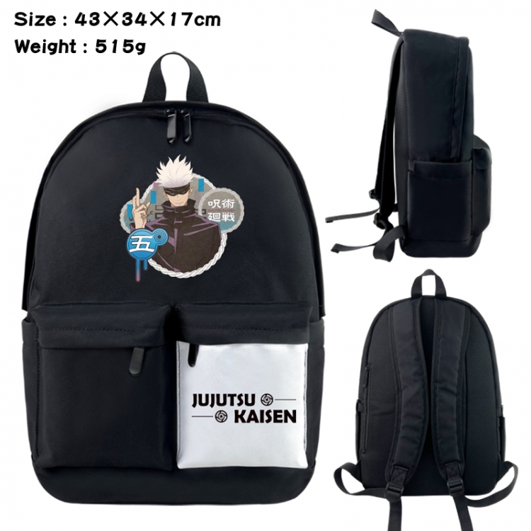 Jujutsu Kaisen Anime black and white classic waterproof canvas backpack 43X34X17CM