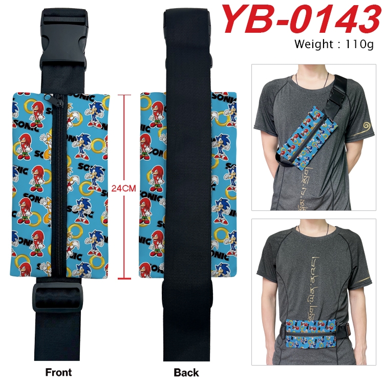 Sonic the Hedgehog Anime Canvas Shoulder Bag Chest Bag Waist Bag 110g YB-0143