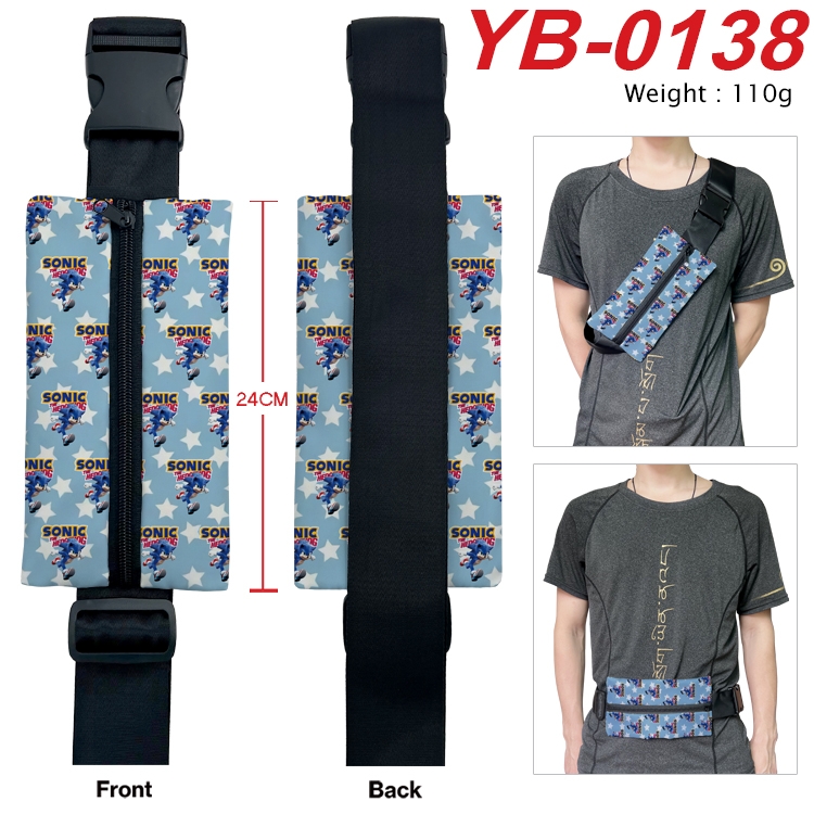 Sonic the Hedgehog Anime Canvas Shoulder Bag Chest Bag Waist Bag 110g YB-0138