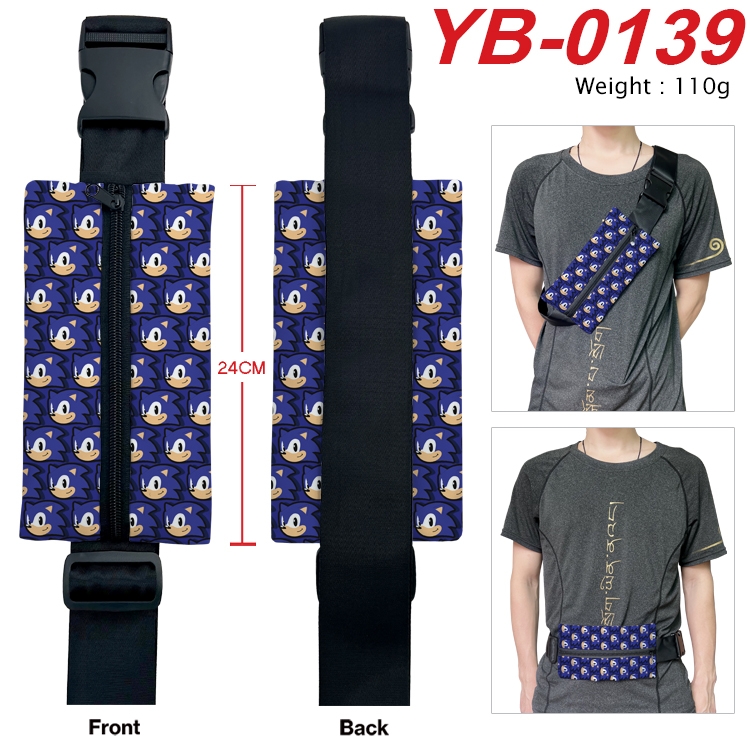 Sonic the Hedgehog Anime Canvas Shoulder Bag Chest Bag Waist Bag 110g YB-0139