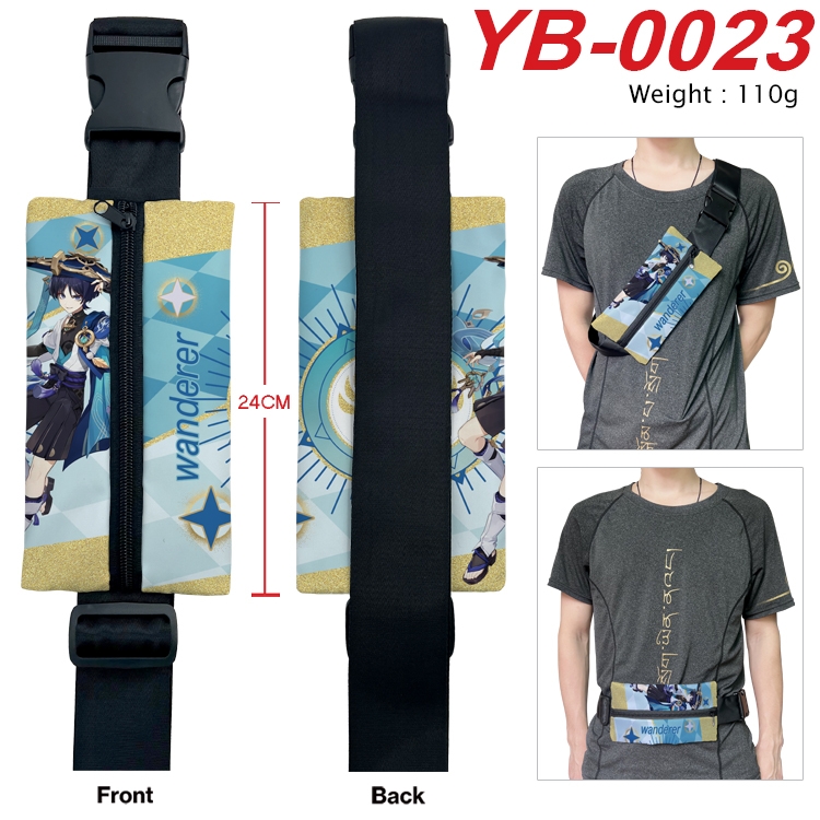 Genshin Impact Anime Canvas Shoulder Bag Chest Bag Waist Bag 110g YB-0023