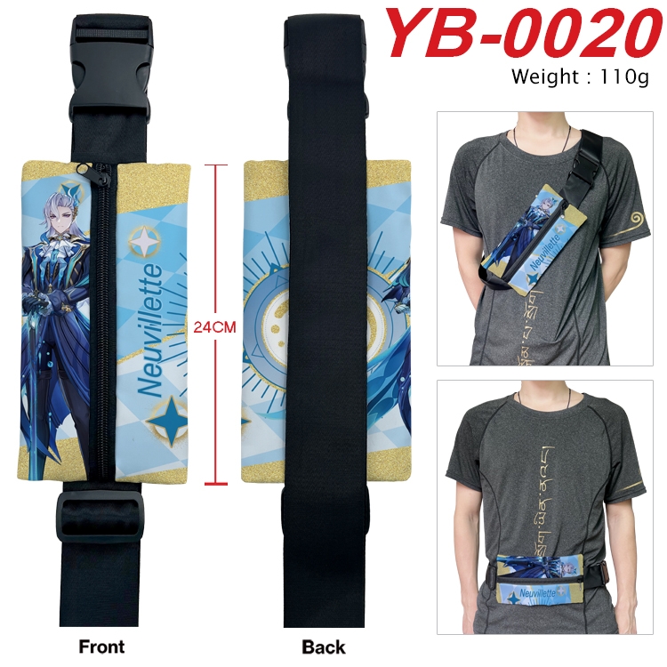 Genshin Impact Anime Canvas Shoulder Bag Chest Bag Waist Bag 110g YB-0020