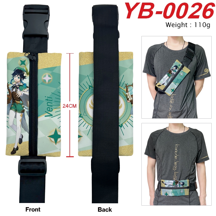 Genshin Impact Anime Canvas Shoulder Bag Chest Bag Waist Bag 110g  YB-0026