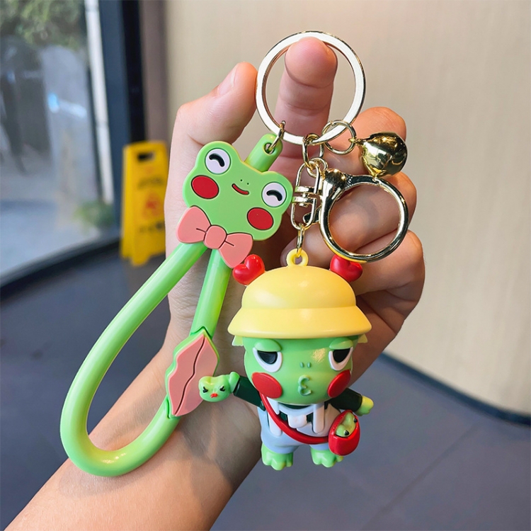 frog 3D stereosc car keychain bag hanging accessories price for 5 pcs