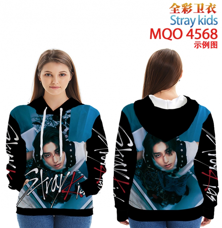 Stray Kids  Long Sleeve Hooded Full Color Patch Pocket Sweatshirt from XXS to 4XL MQO-4568-3