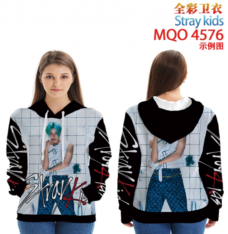 Stray Kids  Long Sleeve Hooded Full Color Patch Pocket Sweatshirt from XXS to 4XL   MQO-4576-3
