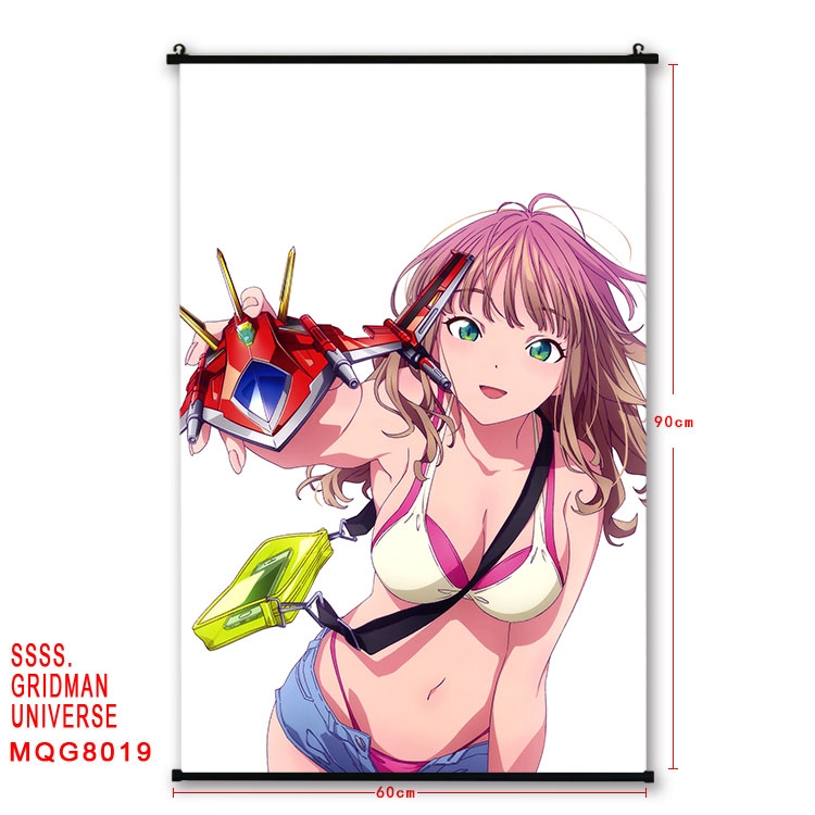 GRIDMAN UNIVERSE Anime black Plastic rod Cloth painting Wall Scroll 60X90CM MQG-8019