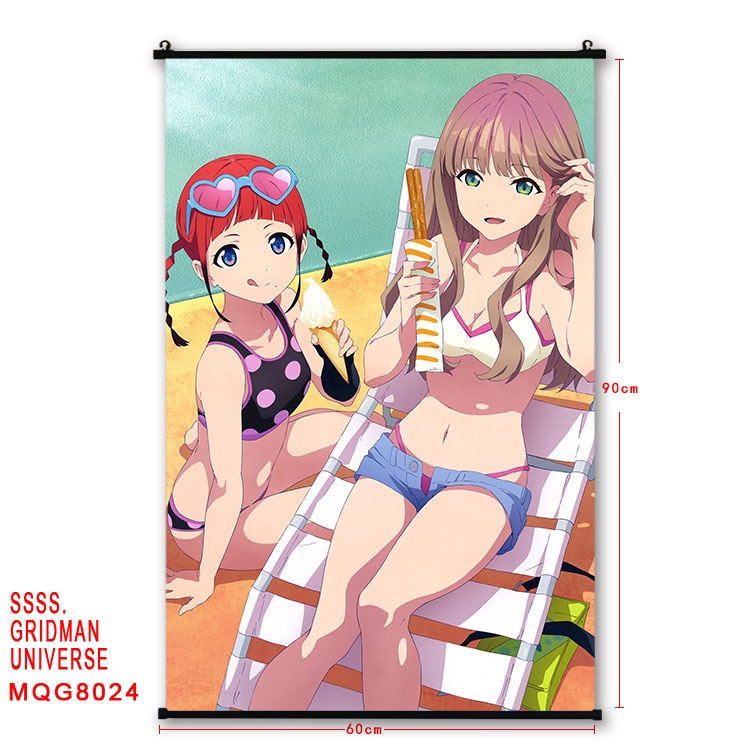 GRIDMAN UNIVERSE Anime black Plastic rod Cloth painting Wall Scroll 60X90CM  MQG-8024