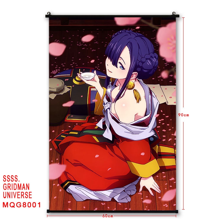 GRIDMAN UNIVERSE Anime black Plastic rod Cloth painting Wall Scroll 60X90CM MQG-8001