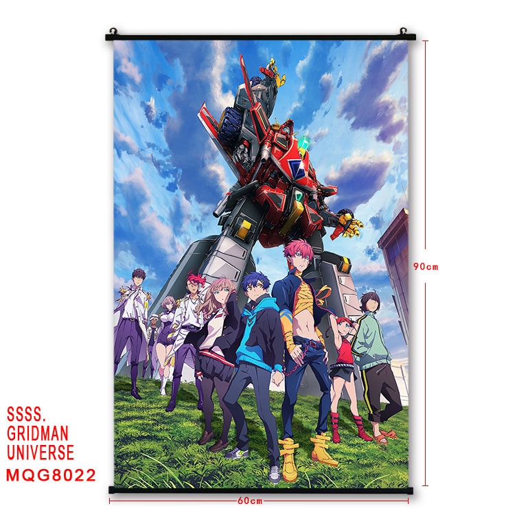 GRIDMAN UNIVERSE Anime black Plastic rod Cloth painting Wall Scroll 60X90CM  MQG-8022