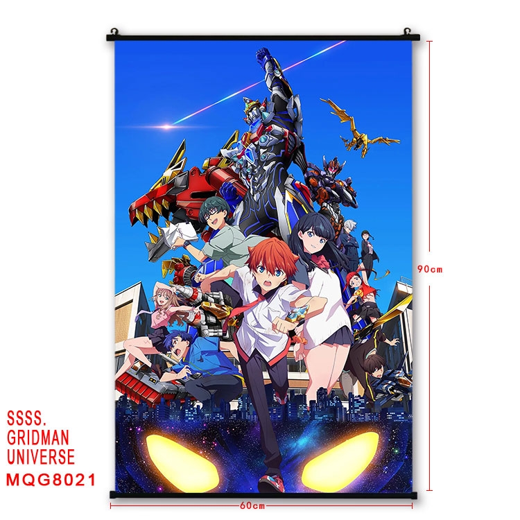 GRIDMAN UNIVERSE Anime black Plastic rod Cloth painting Wall Scroll 60X90CM  MQG-8021