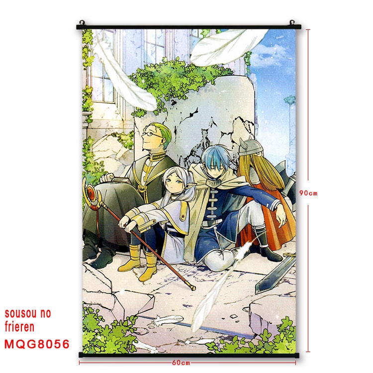 Frieren: Beyond Journeys End Anime black Plastic rod Cloth painting Wall Scroll 60X90CM  MQG-8056