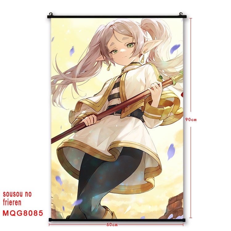 Frieren: Beyond Journeys End Anime black Plastic rod Cloth painting Wall Scroll 60X90CM MQG-8085