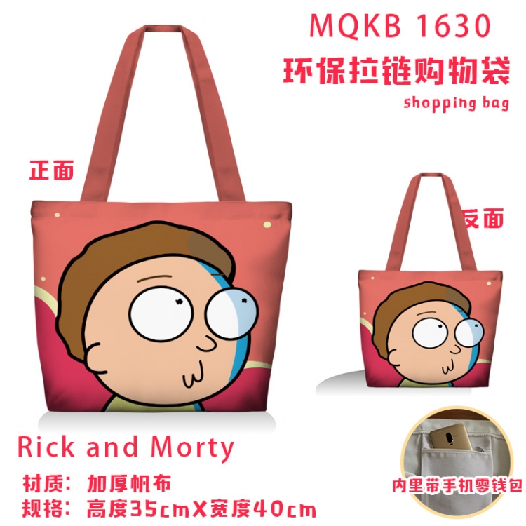Rick and Morty Anime cartoon canvas shoulder bag student crossbody bag 35x40cm MQKB-1630