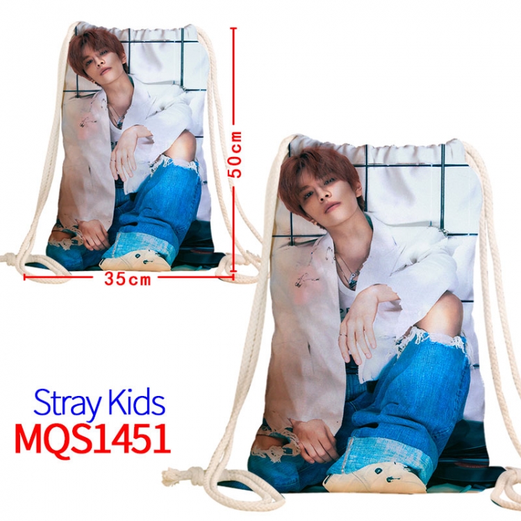 Stray Kids Canvas drawstring pocket backpack 50x35cm MQS-1451