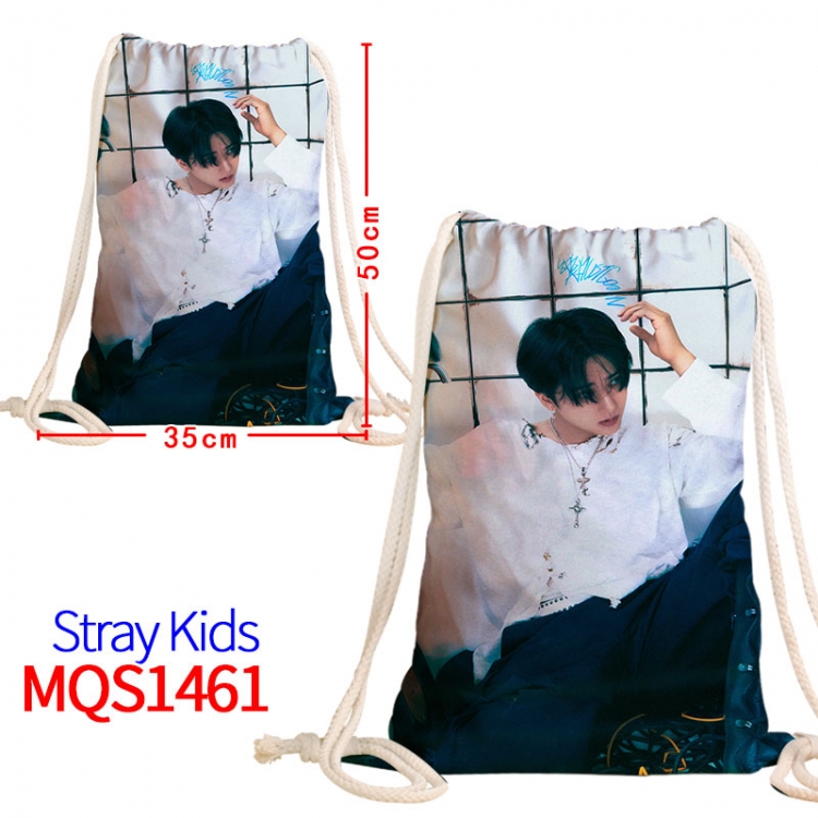 Stray Kids Canvas drawstring pocket backpack 50x35cm  MQS-1461