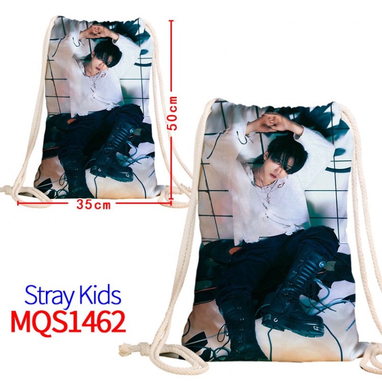 Stray Kids Canvas drawstring pocket backpack 50x35cm MQS-1462