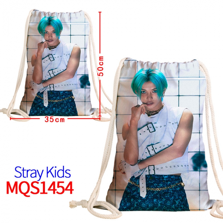 Stray Kids Canvas drawstring pocket backpack 50x35cm  MQS-1454