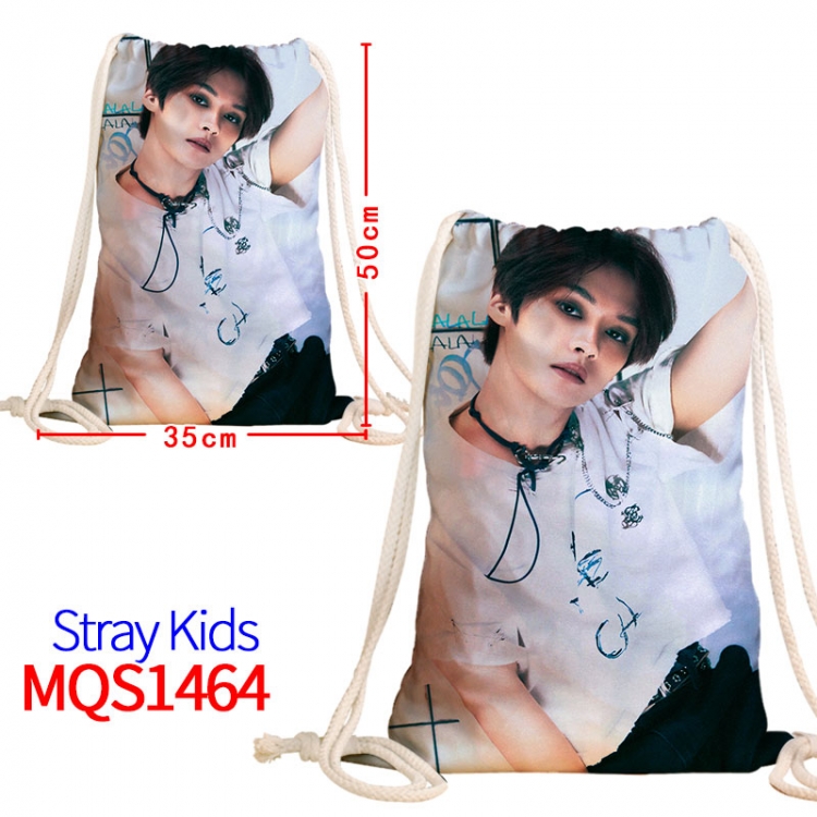 Stray Kids Canvas drawstring pocket backpack 50x35cm  MQS-1464