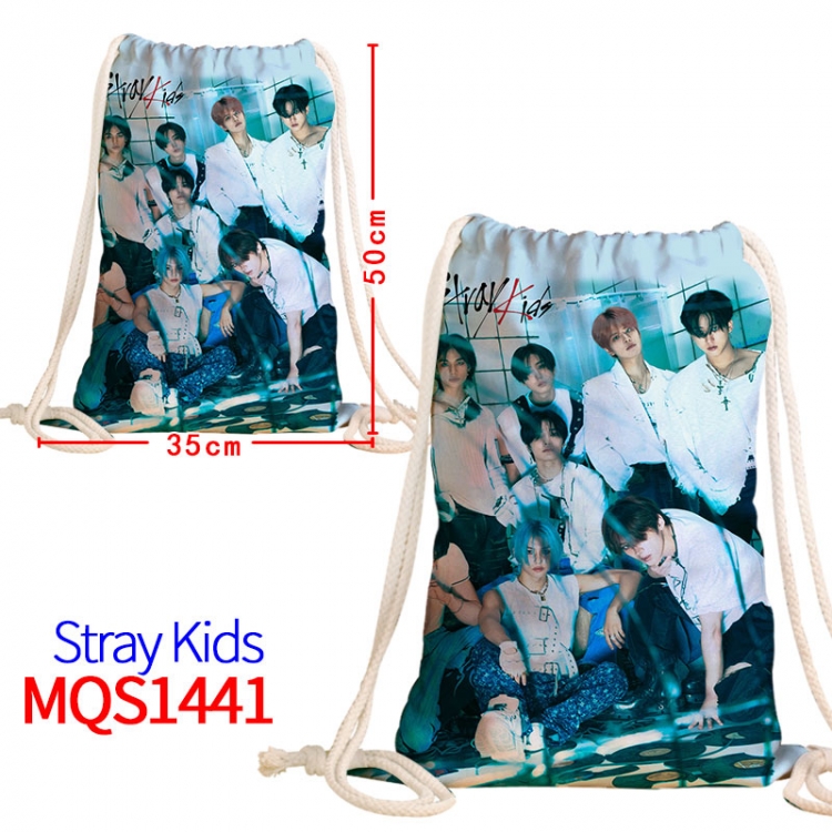 Stray Kids Canvas drawstring pocket backpack 50x35cm  MQS-1441