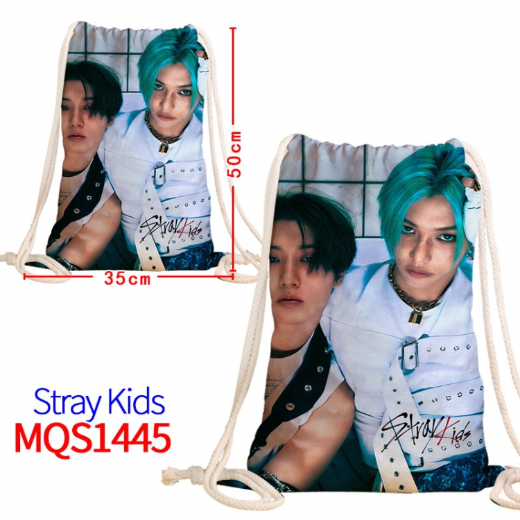 Stray Kids Canvas drawstring pocket backpack 50x35cm  MQS-1445