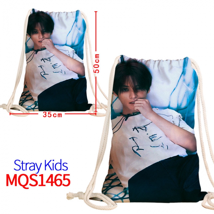 Stray Kids Canvas drawstring pocket backpack 50x35cm  MQS-1465