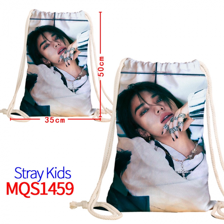 Stray Kids Canvas drawstring pocket backpack 50x35cm MQS-1459