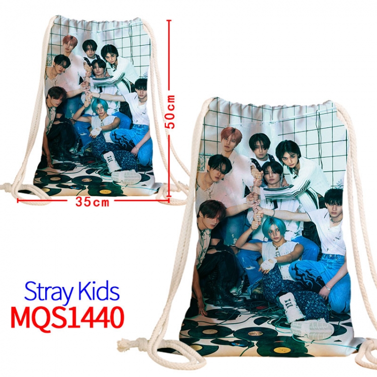 Stray Kids Canvas drawstring pocket backpack 50x35cm  MQS-1440
