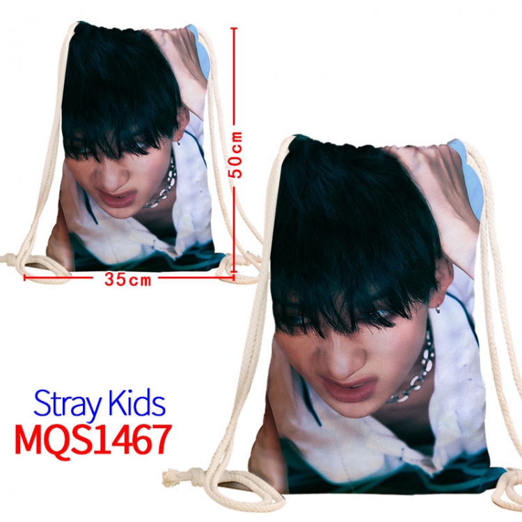 Stray Kids Canvas drawstring pocket backpack 50x35cm MQS-1467