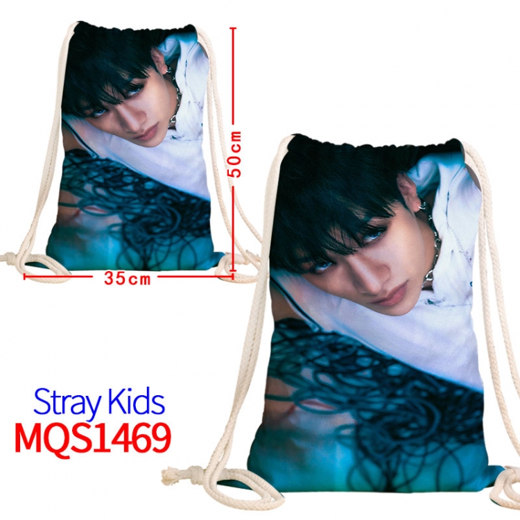 Stray Kids Canvas drawstring pocket backpack 50x35cm MQS-1469
